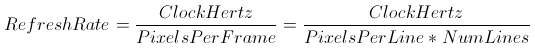 VGA Refresh Rate Equation